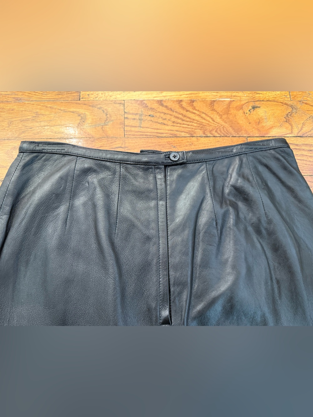 Vintage Mixit Genuine Leather Straight Pencil Skirt Black Y2K Minimalist Size 6 - Picture 12 of 16